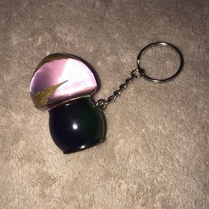 Custom Epoxy mini mushroom 🍄 keychain with shells ✨ Wish and leaf